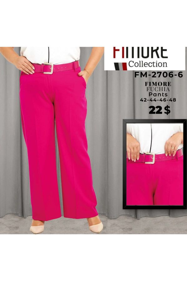 Picture of Fimore 2706-6xl FUCHSIA Plus Size Women Pants 