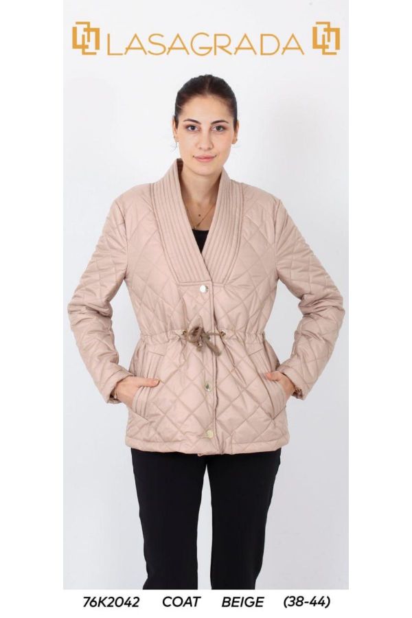 Picture of Lasagrada 76K2042 BEIGE Women Puffer Coat