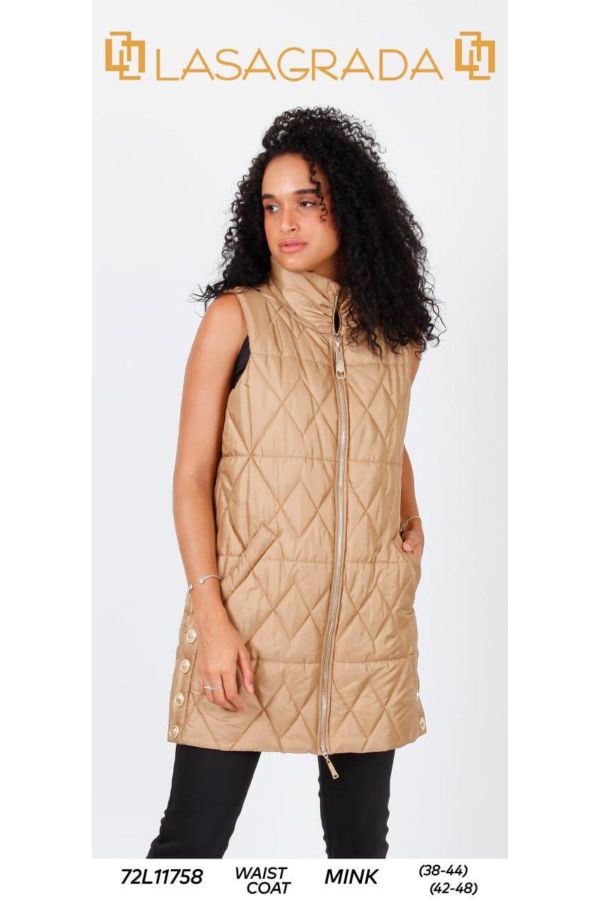 Picture of Lasagrada 72L11758 BROWN Women Vest