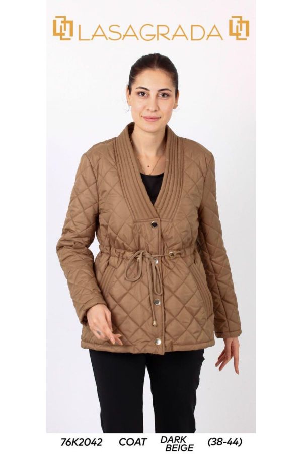 Picture of Lasagrada 76K2042 BROWN Women Puffer Coat