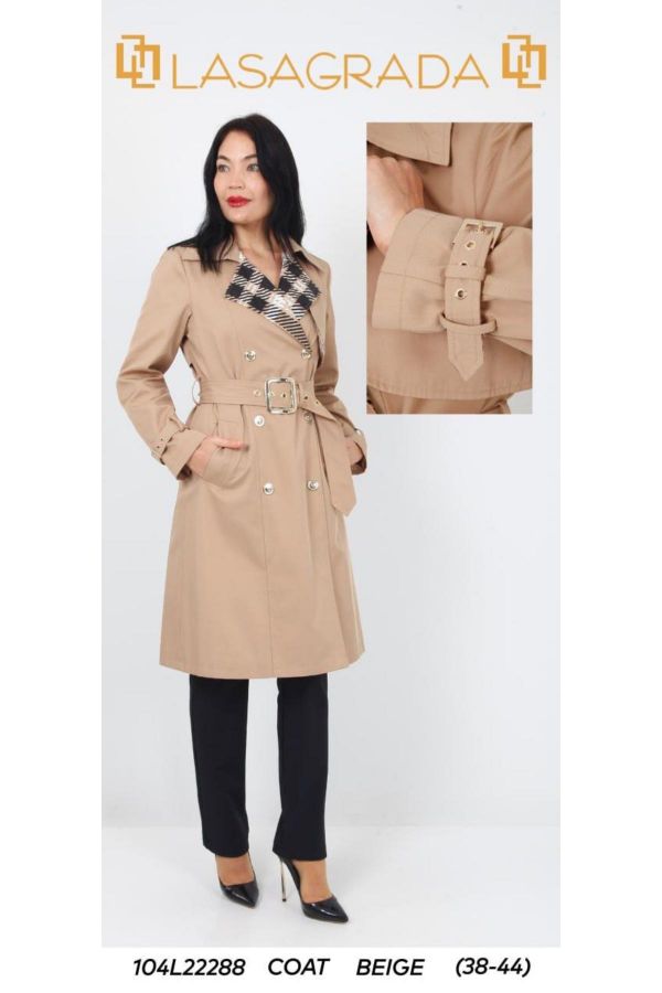 Picture of Lasagrada 104L22288 BEIGE Women Puffer Coat