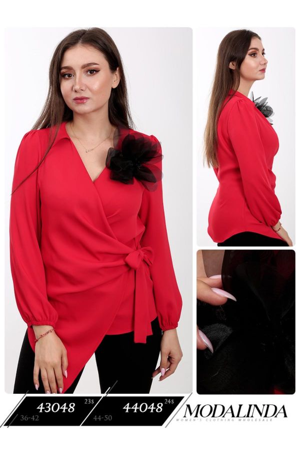 Picture of Modalinda 43048 RED Women Blouse