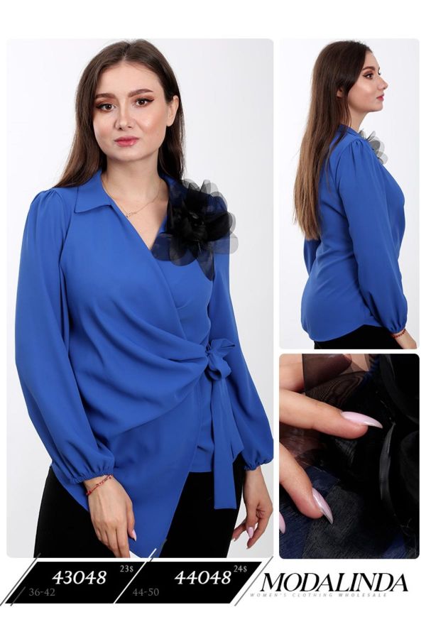 Изображение Modalinda 44048xl ЭЛЕКТРИК Женская блузка большого размера