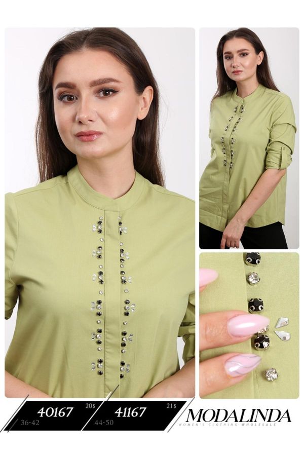 Picture of Modalinda 40167 KHAKI Women Blouse