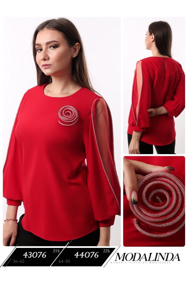 Picture of Modalinda 43076 RED Women Blouse