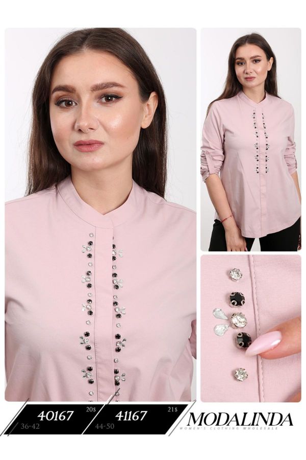 Picture of Modalinda 40167 POWDER Women Blouse