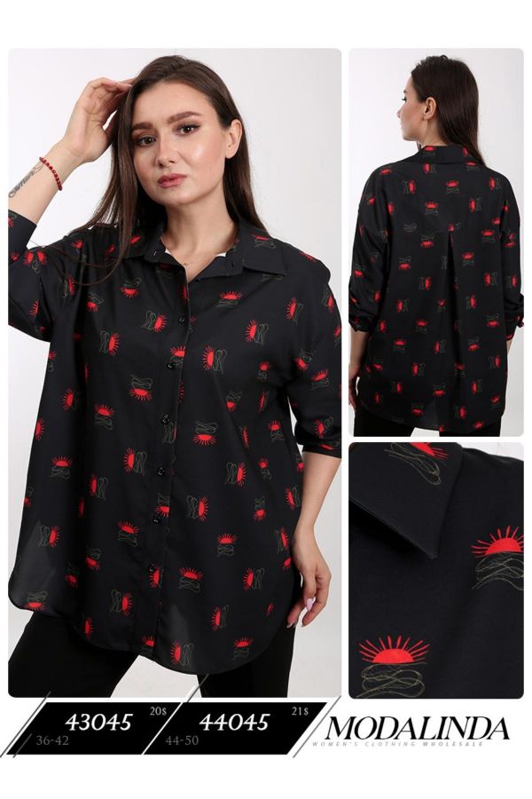 Picture of Modalinda 43045 BLACK Women Blouse