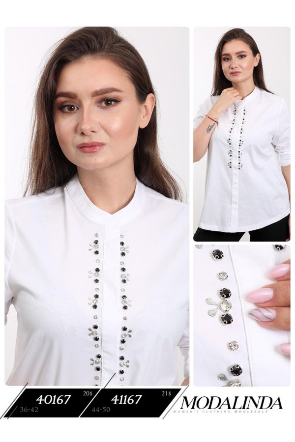 Picture of Modalinda 40167 ECRU Women Blouse