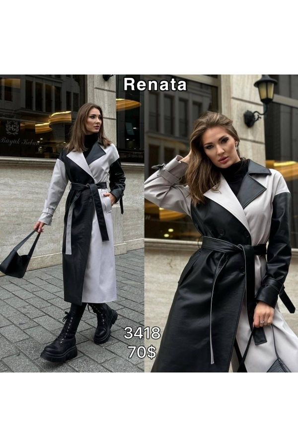 Picture of Renata 3418 BLACK Women Trenchcoat