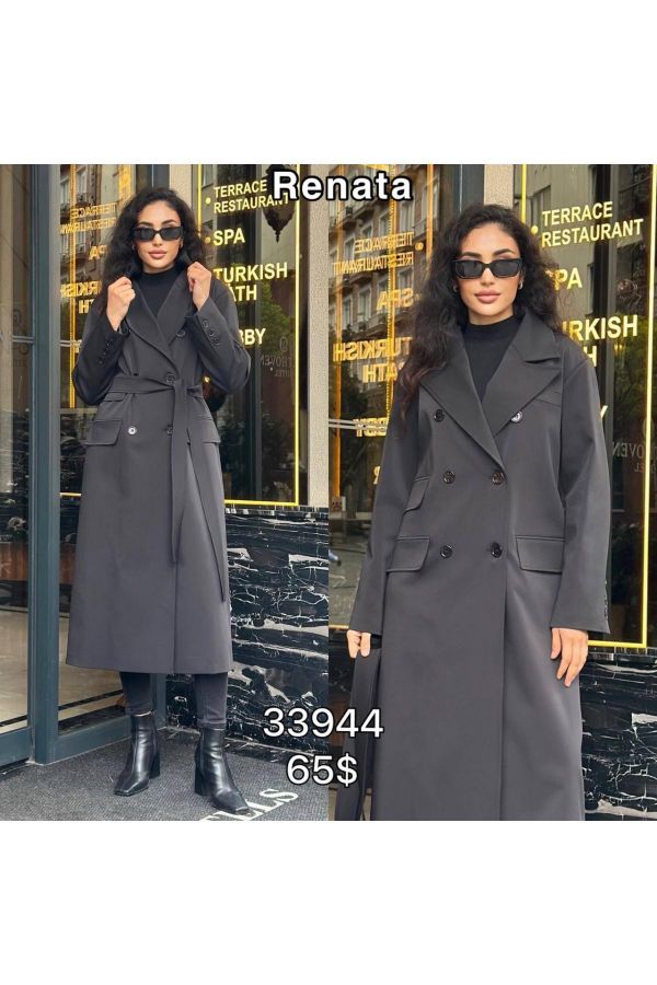 Picture of Renata 33944 BLACK Women Trenchcoat