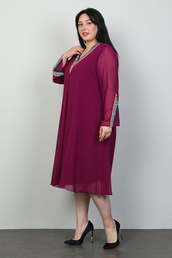 Wioma 4455xl MOR Büyük Beden Kadın Elbise resmi