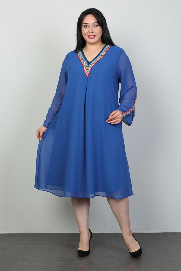 Wioma 4455xl SAKS Büyük Beden Kadın Elbise resmi