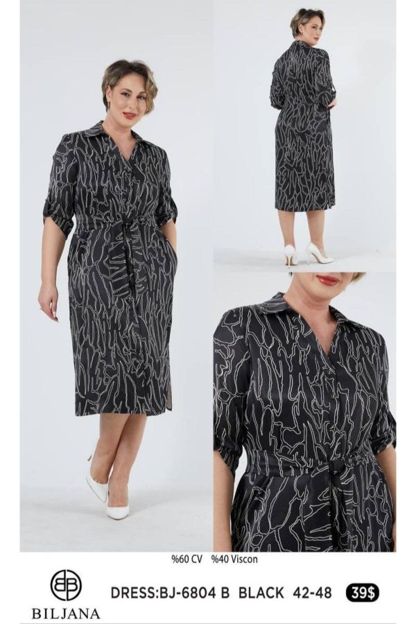 Picture of Biljana 6804xl BLACK Plus Size Women Dress 