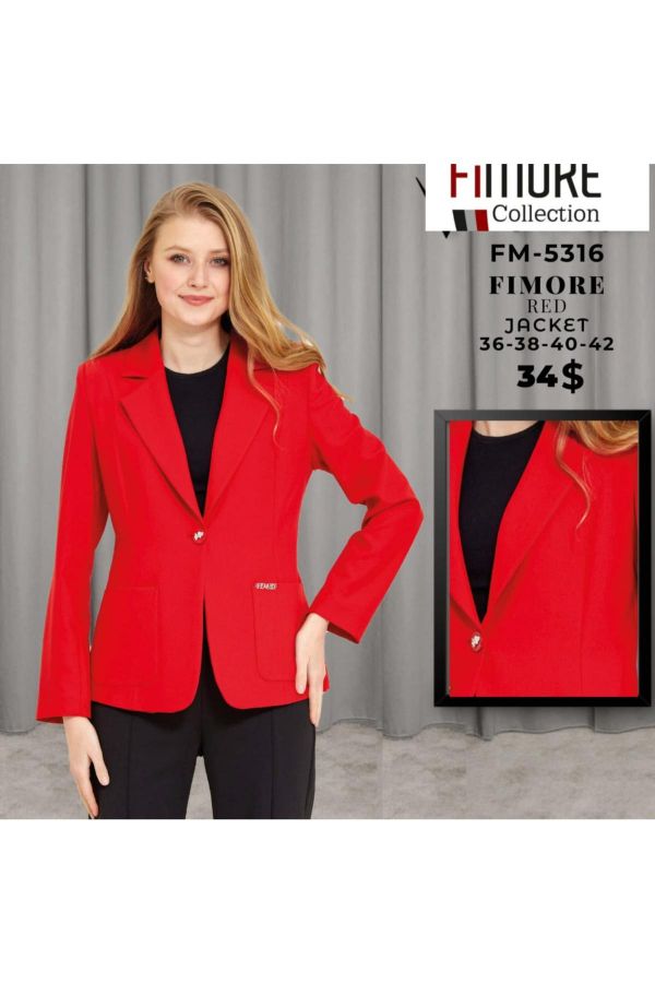 Fimore 5316 KIRMIZI Kadın Ceket resmi