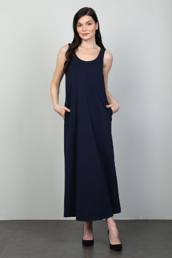 Picture of 4gKiwe MZJ003 NAVY BLUE Women Dress