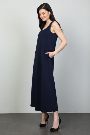 Picture of 4gKiwe MZJ003 NAVY BLUE Women Dress