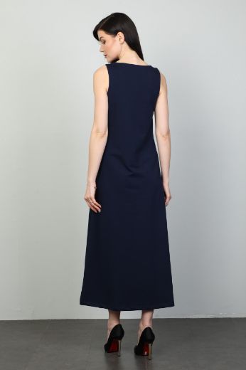 Picture of 4gKiwe MZJ003 NAVY BLUE Women Dress