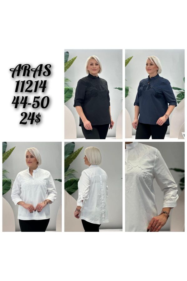 Изображение Aras 11214xl ЧЕРНЫЙ Женская блузка большого размера