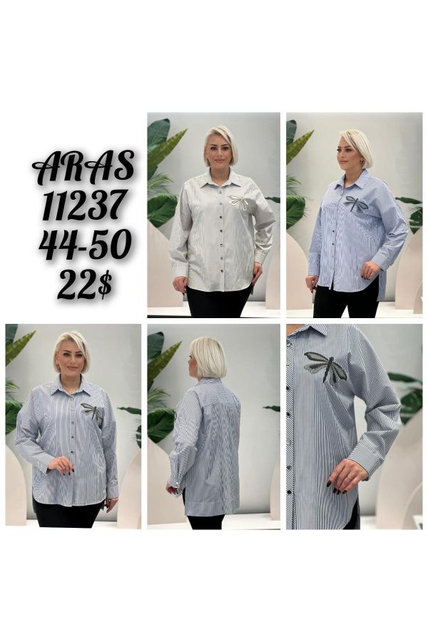 Изображение Aras 11237xl СИНИЙ Женская блузка большого размера