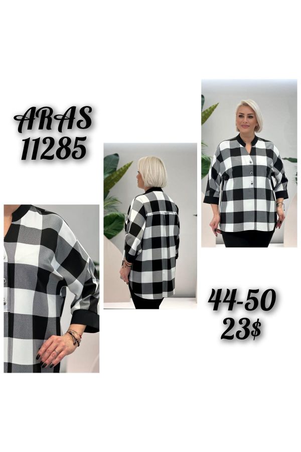 Изображение Aras 11285xl ЧЕРНЫЙ Женская блузка большого размера