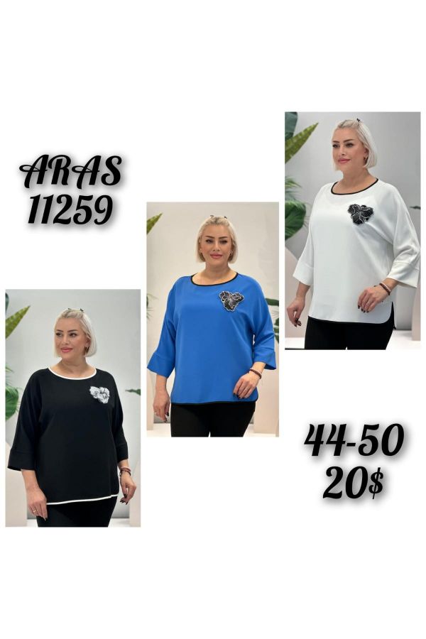 Изображение Aras 11259xl ЧЕРНЫЙ Женская блузка большого размера