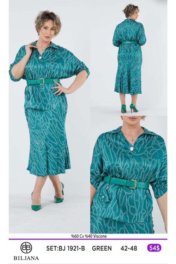 Picture of Biljana 1921xl GREEN Plus Size Women Suit