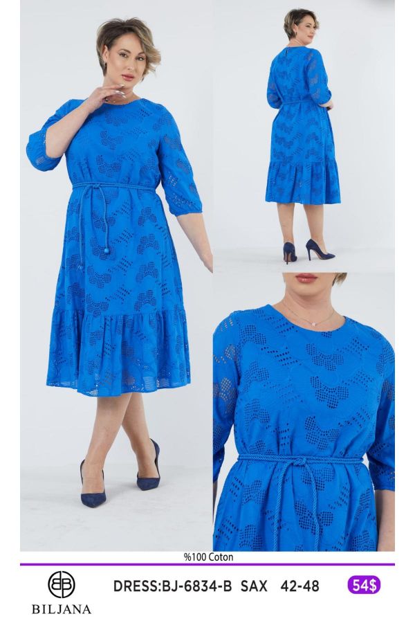 Picture of Biljana 6834xl BLUE Plus Size Women Dress 