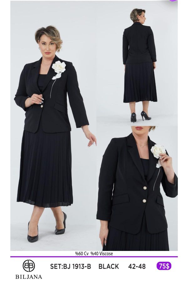 Picture of Biljana 1913xl BLACK Plus Size Women Suit