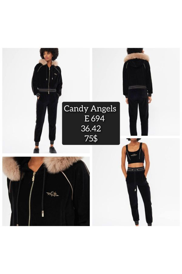 Picture of Candy Angels E694 BLACK Women Tracksuit Set