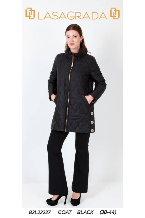 Picture of Lasagrada 82L22227 BLACK Women Puffer Coat