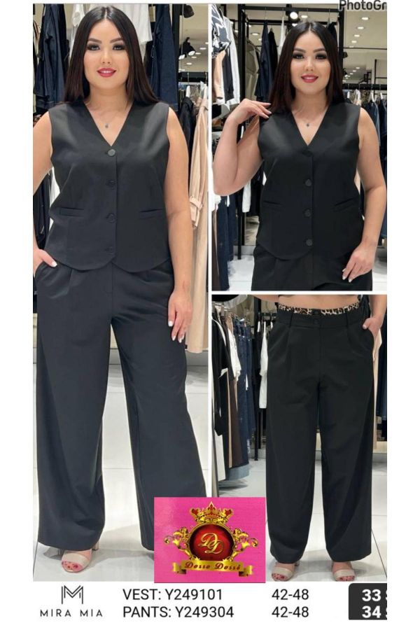 Picture of Mira Mia Y249304xl BLACK Plus Size Women Pants 