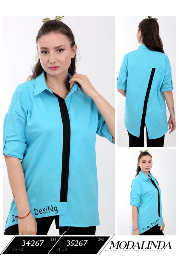 Picture of Modalinda 34267 TURQUOISE Women Blouse