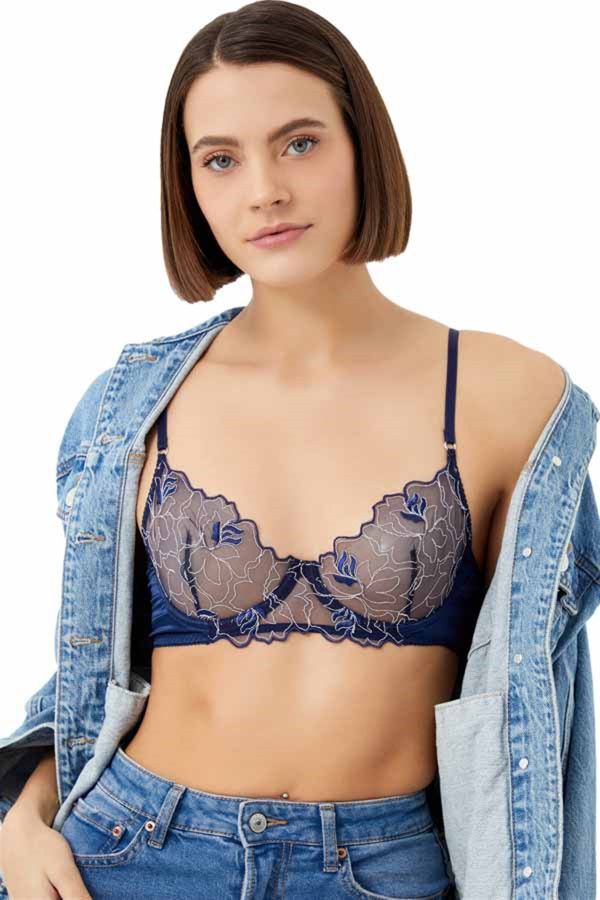Picture of Cottonhill CH10551907LC NAVY BLUE Womens Bralettes