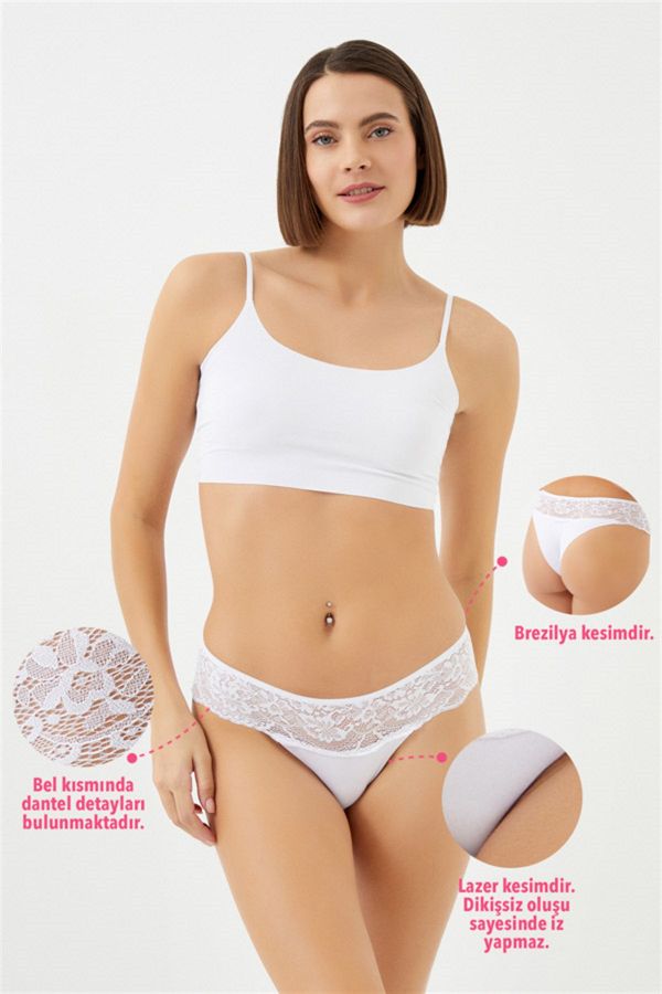 Picture of Cottonhill CH61151205BY WHITE Womens Panties