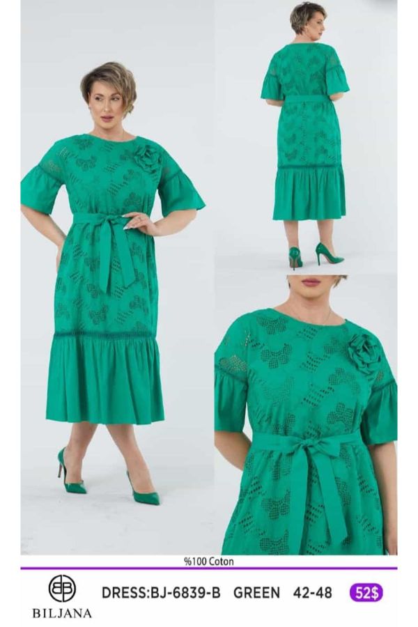 Picture of Biljana 6839xl GREEN Plus Size Women Dress 