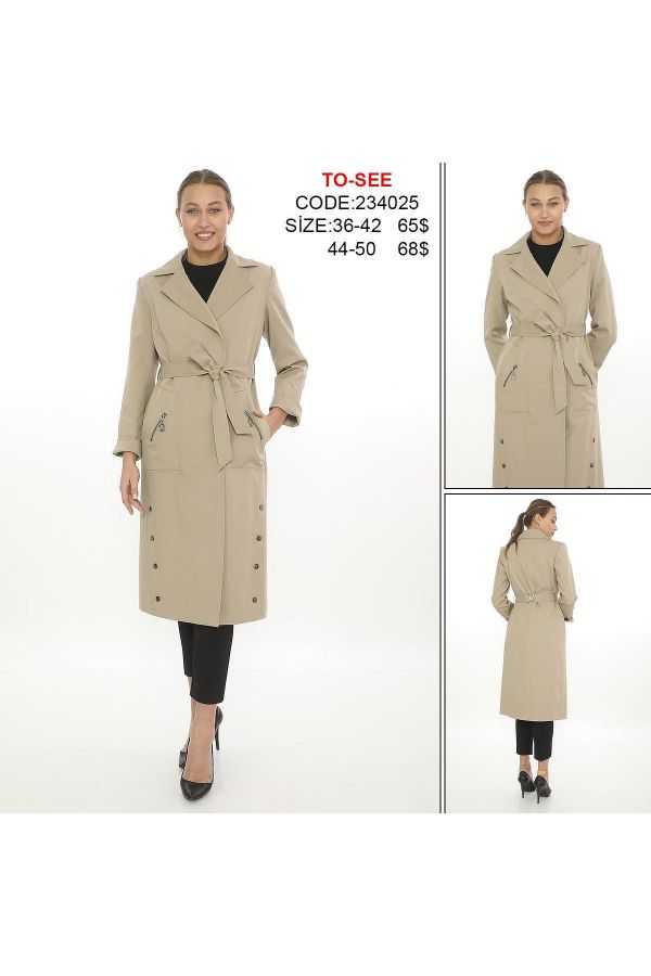 Picture of To-see 234025 BEIGE Women Puffer Coat