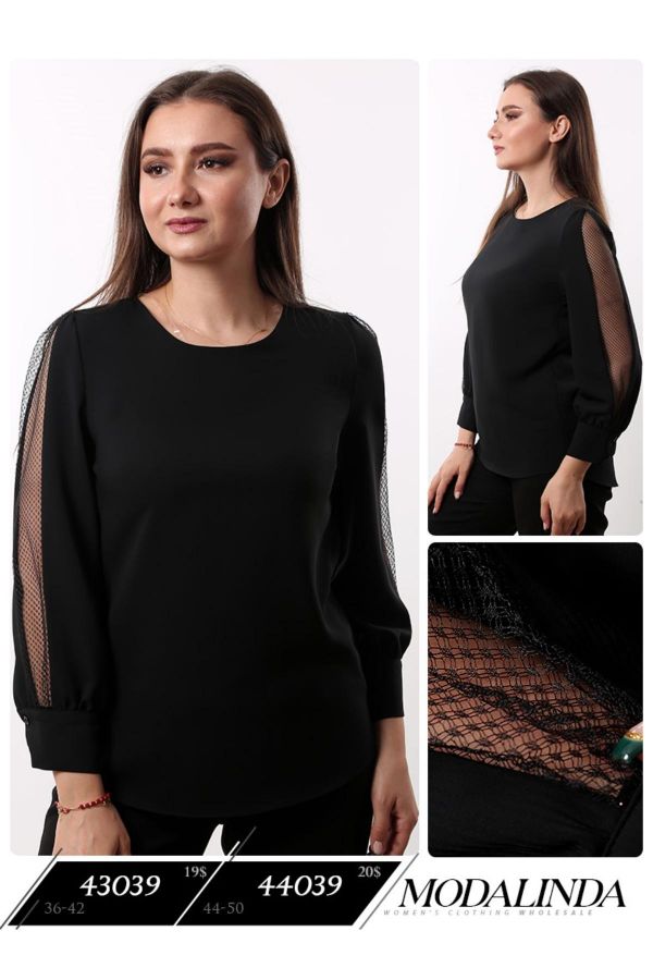 Picture of Modalinda 43039 BLACK Women Blouse