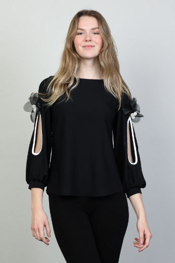 Picture of Modalinda 43169 BLACK Women Blouse