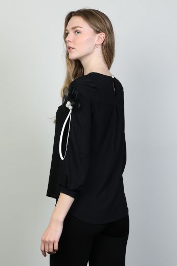 Picture of Modalinda 43169 BLACK Women Blouse