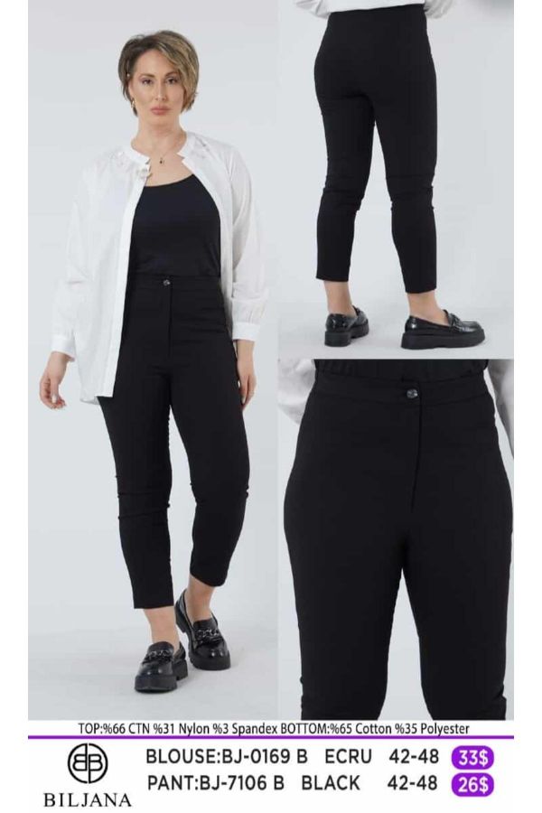 Picture of Biljana 7106 BLACK Plus Size Women Pants 