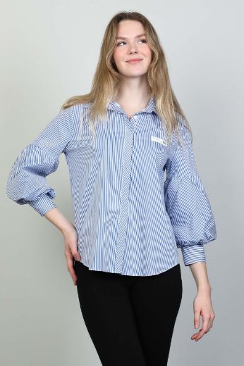 Picture of Modalinda 43133 BLUE Women Blouse