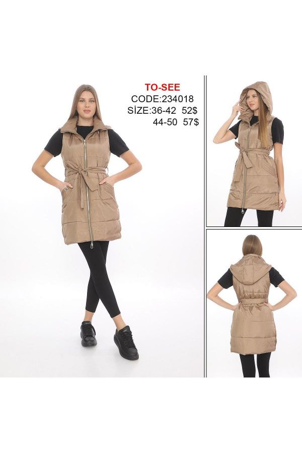 Picture of To-see 234018 BROWN Women Puffer Coat