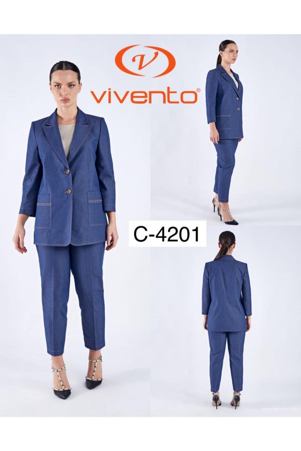 Picture of Vivento C-4201 NAVY BLUE Women Jacket