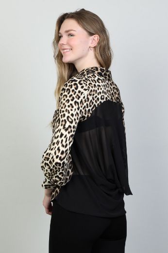 Picture of Modalinda 43072 BLACK Women Blouse