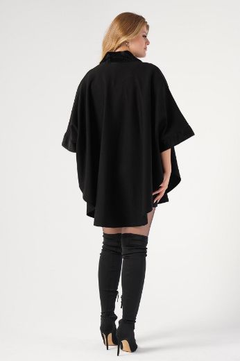 Picture of Nelly 220650002-siyah BLACK Women Plus Size Cardigan