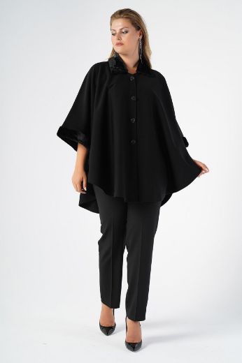 Picture of Nelly 220400024-siyah BLACK Women Plus Size Cardigan