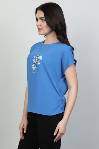 Picture of Modalinda 43071 BLUE Women Blouse