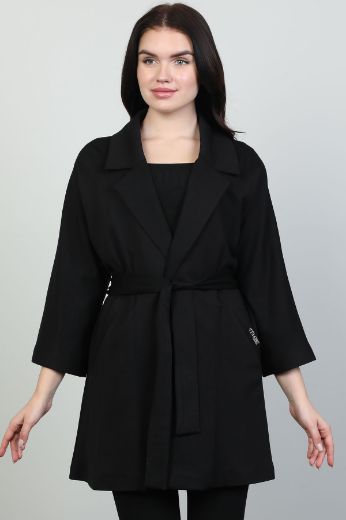 Picture of Fimore 00332-21 BLACK Women Trenchcoat