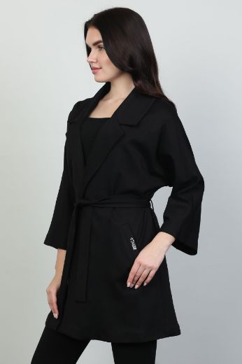 Picture of Fimore 00332-21 BLACK Women Trenchcoat