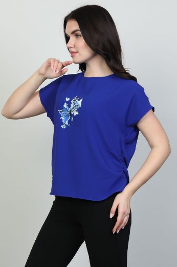 Picture of Modalinda 43071 NAVY BLUE Women Blouse